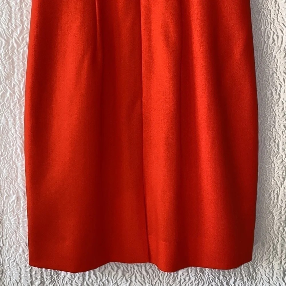 J. Crew Coral Cap Sleeve Sheath Pleated Detail Midi Dress - Picture 7 of 13